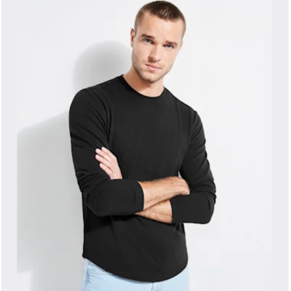 Men’s Guess Black Textured Crewneck